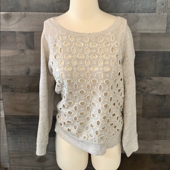 J. Crew Tops - J. Crew Sweatshirt With Cute Oval Cutout Pattern